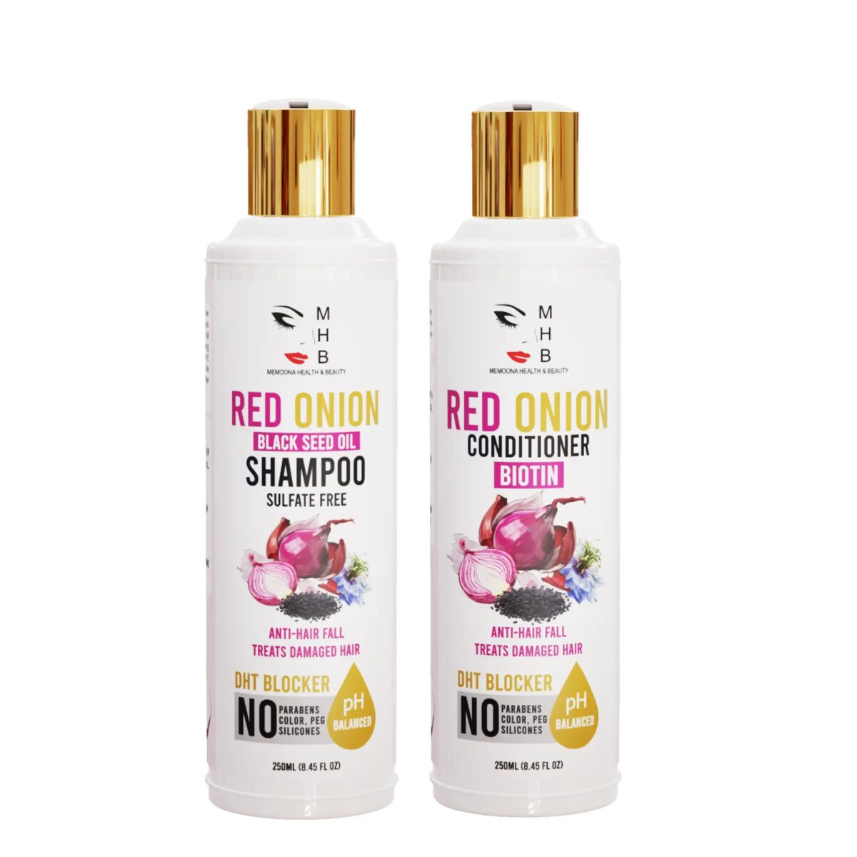 Red Onion Black Seed Oil Sulfate Free Shampoo & Conditioner with Biotin