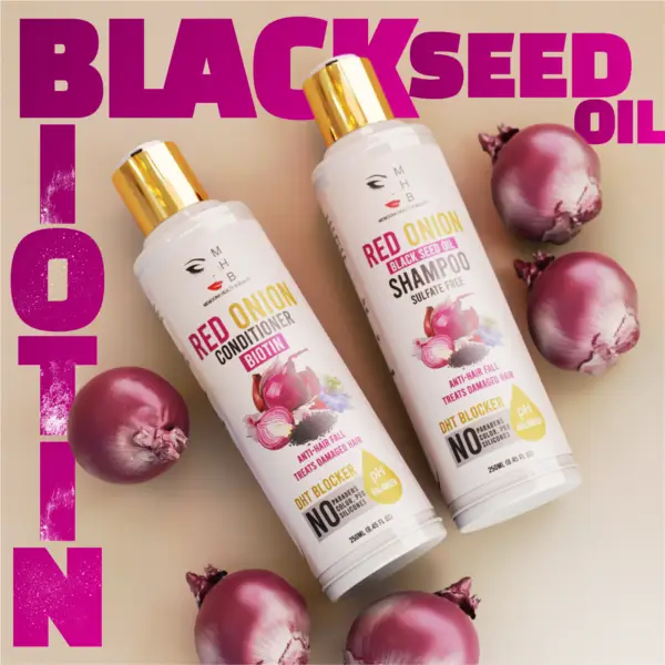 Red Onion Black Seed Oil Sulfate Free Shampoo & Red Onion Conditioner with Biotin